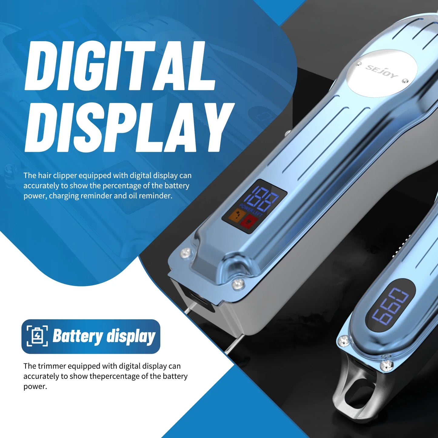 Sejoy Rechargeable Hair Clipper Combo Professional Electric Hair Trimmer Set Cordless Haircut Machine Kits for Barber