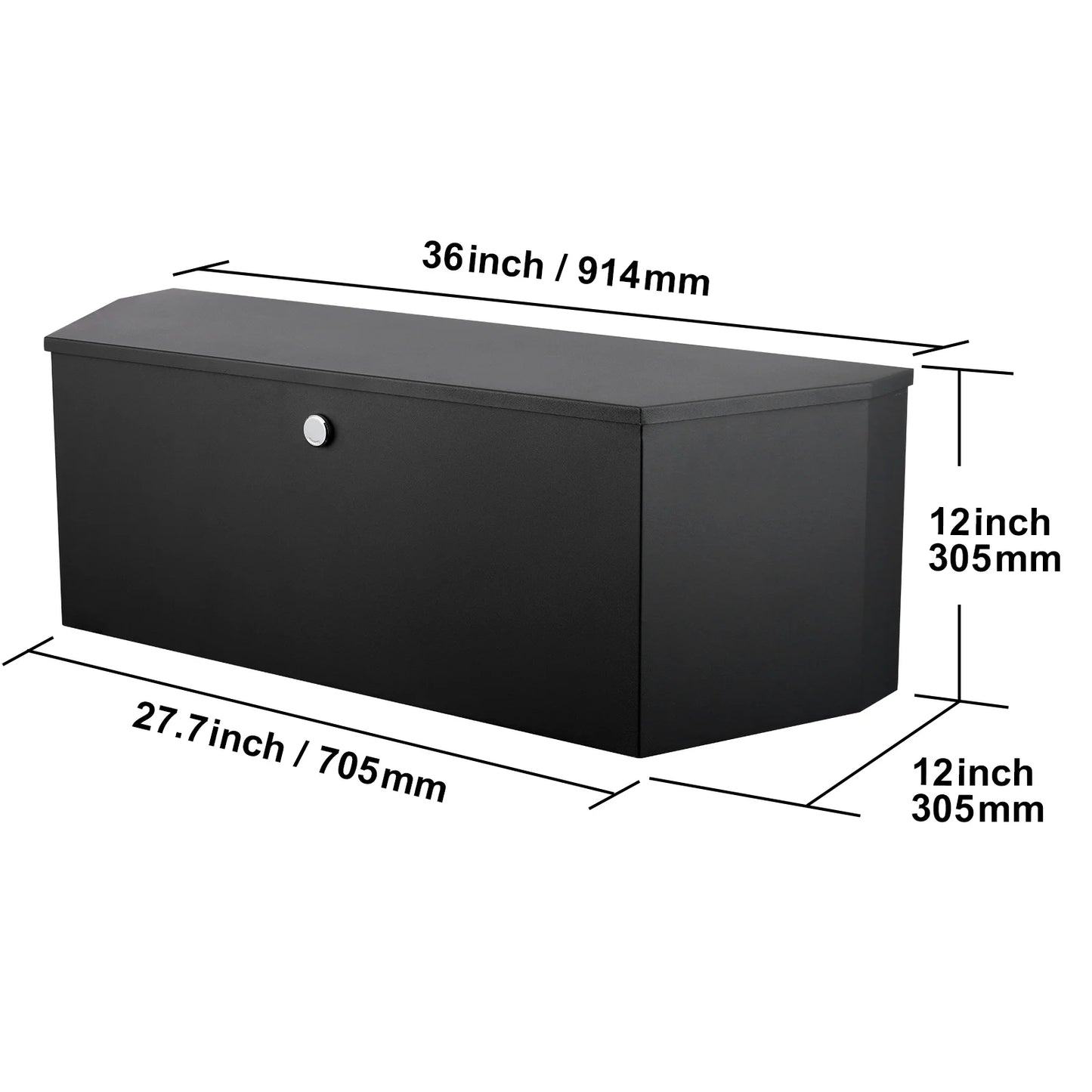 SucceBuy Trailer Tongue Box Aluminum Alloy Box Tool Chest Heavy Duty Trailer Box Utility Trailer Tongue Box for Pickup Truck