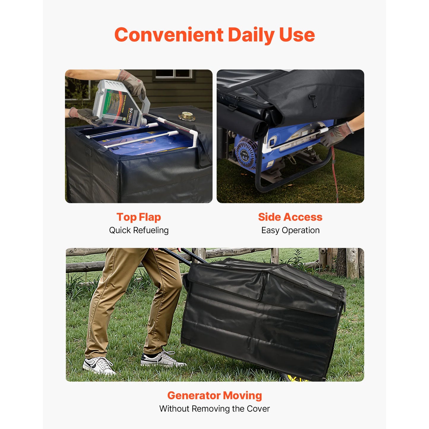SucceBuy Generator Cover 34x24x21In Waterproof Universal Generator Cover for Most Generators 3500-12000W with 420D Oxford Fabric