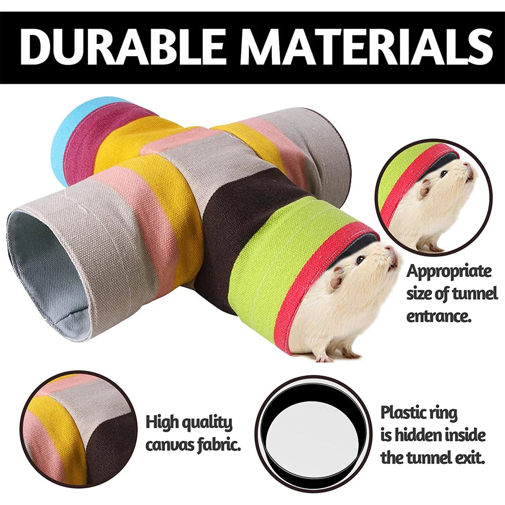 Small Pet Canvas Play Tunnels Guinea Pig Toy Ferret Tubes For Hedgehog Hamster