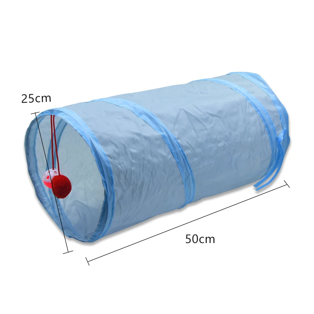 Short Tunnel Foldable Cat Toy Kitty Pet Training Interactive Fun Toy Tunnel Bored For Puppy Rabbit Play Tube