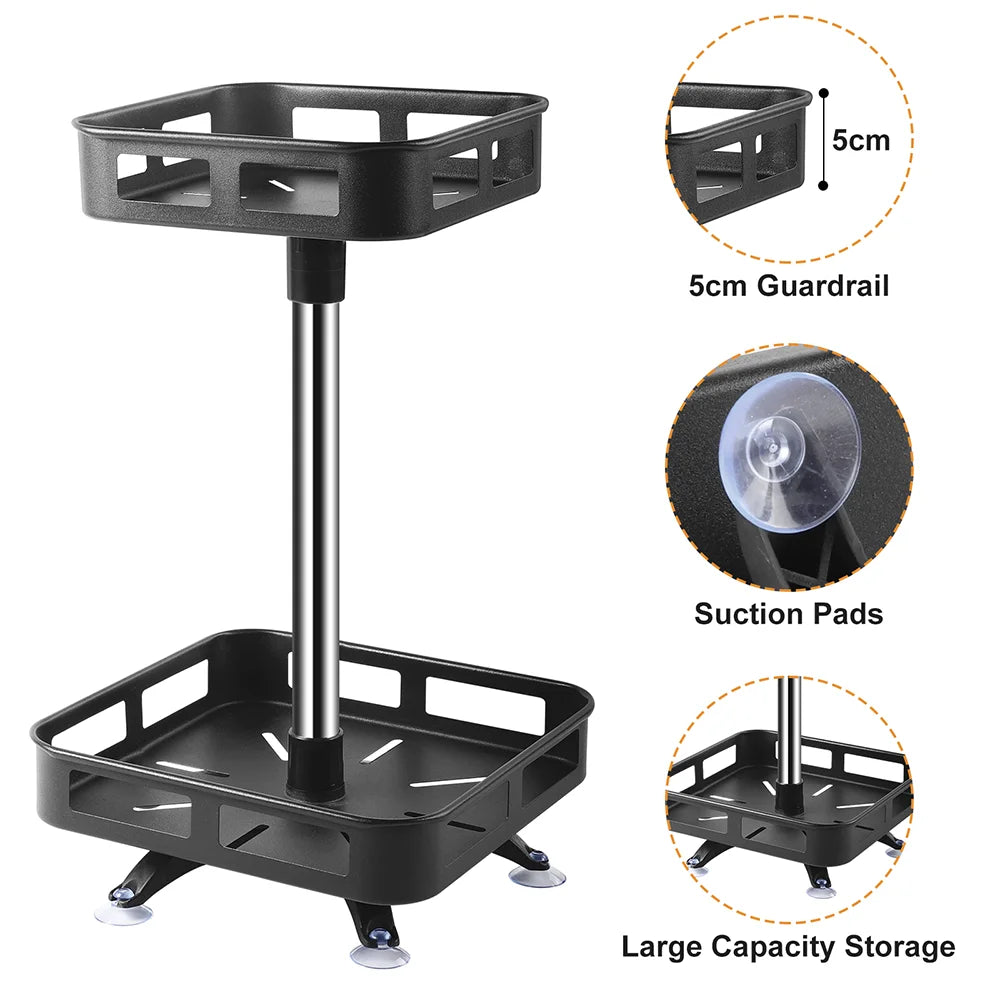 2/3 Tiers Kitchen Rotating Storage Spice Rack Organizer Multi layer Kitchen Storage