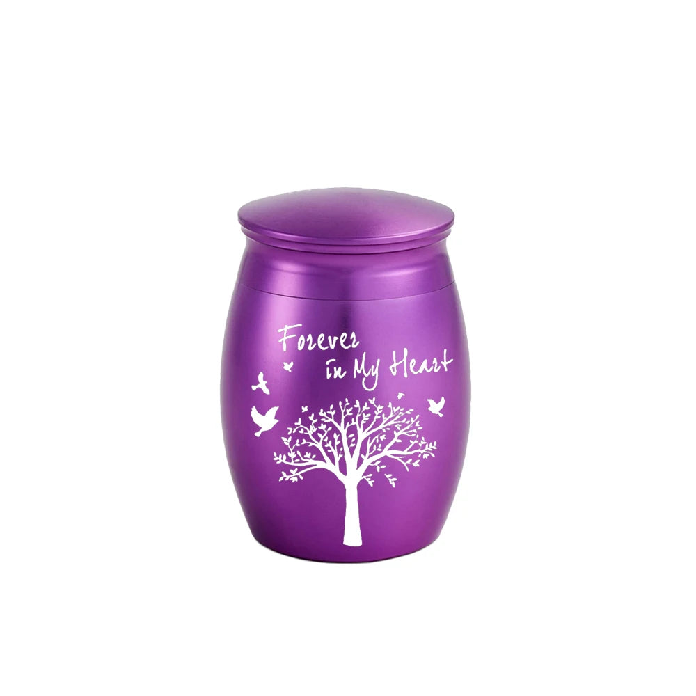 7 Colors Small Keepsake Urn for Human Ashes Tree of Life Cremation Urns Mini Urns Perfect Aluminum alloy Memorial Ashes Holder