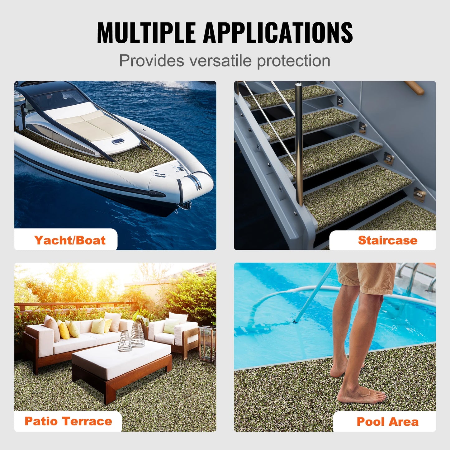 SucceBuy Boat Flooring EVA Foam Boat Decking Non-Slip Self-Adhesive Flooring Marine Carpet for Yacht Pontoon Boats Kayak Decking