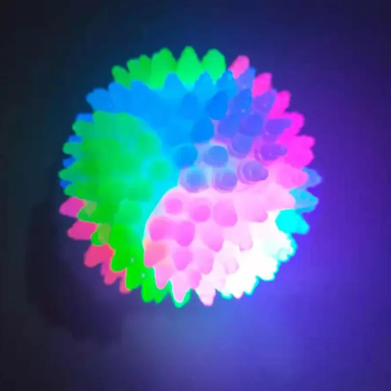 Fun Pet Toys Small Dog Flash Ball Dog Toys Ball TPR Three Color Glowing Elastic Ball Dog Training Throwing The Ball Dogball