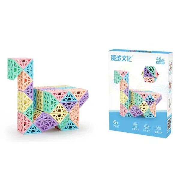 MoYu Magic Ruler Macarone 24/36/48/60/72 Segments cubo magico Snake Twist Cube Puzzle Kid Educational Toy For Children Gift