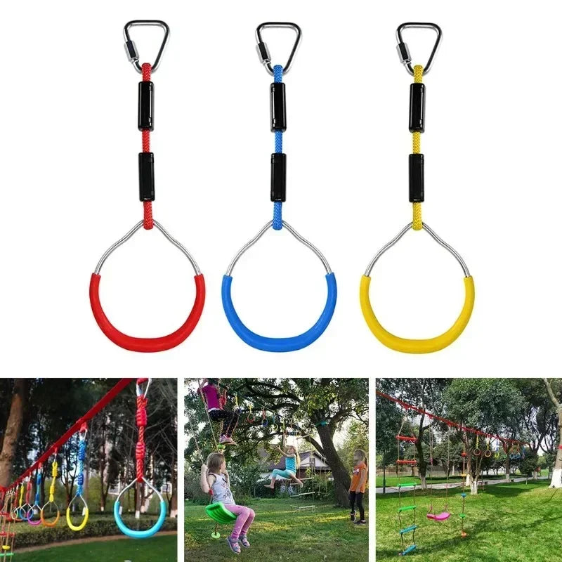 3-piece Set of Children's Outdoor Rings Gymnastics Rings Swing Rings Adjustable Rings Outdoor Rings Children's Fitness Toys