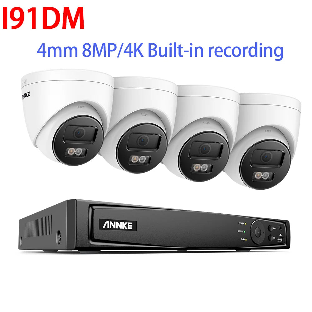 ANNKE 4K Ultra HD POE Video Surveillance System 8CH NVR Recorder 12MP 8MP Security Cameras CCTV Kit Audio Recording 3K Ip camera