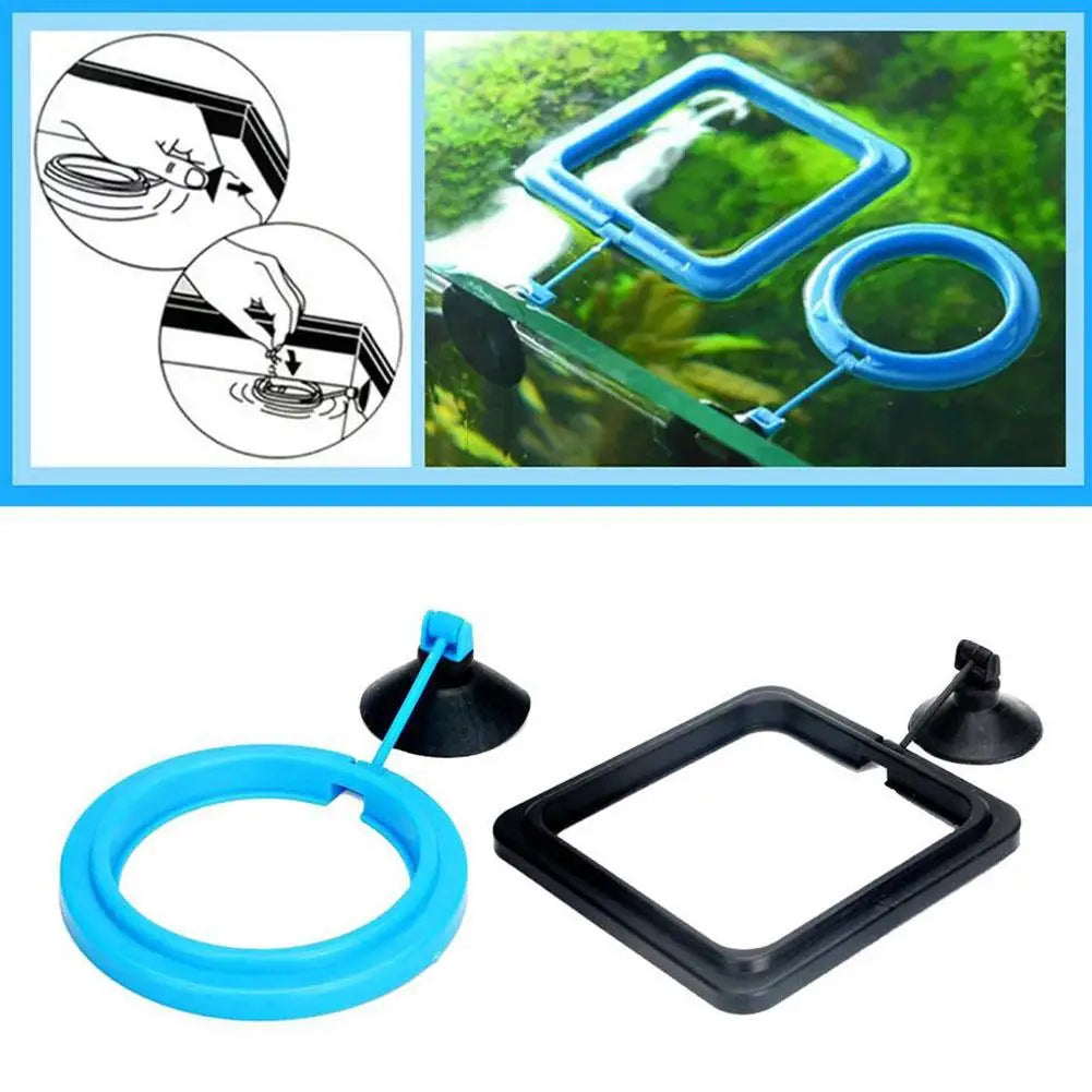 Aquarium Fish Feeding Fish Tank Blue Floating Station Food Tray Feeder Prevent Food Dispersion Fish Pinch with Suction Cup