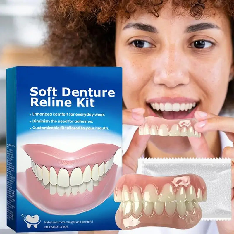 Denture Silicone Kit Denture Silicone Liners Soft Denture Kit Soft Denture Kit Teeth Upper And Lower Set Easy Use