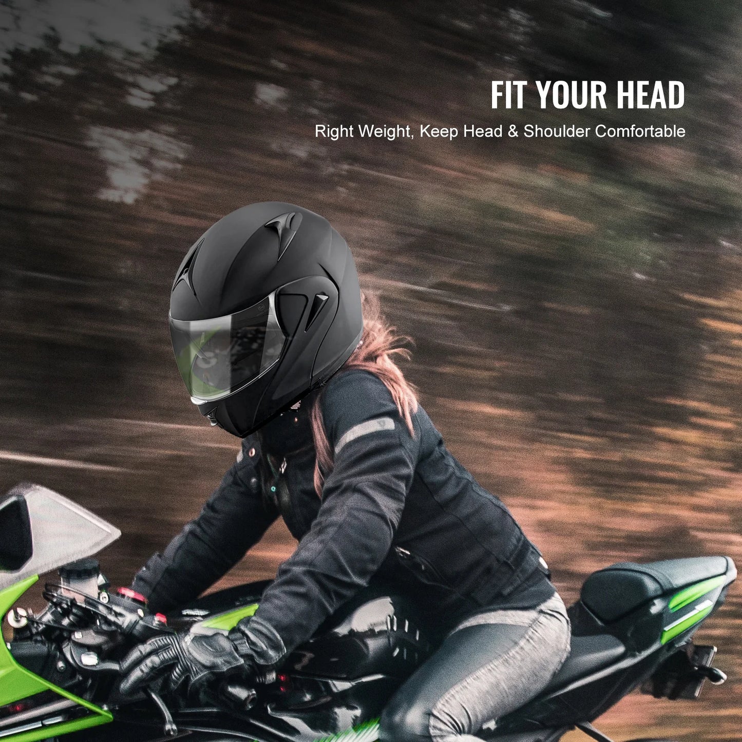 SucceBuy Motorcycle Helmet, Unmasked, Smart Street ABS & High Density Helmet with Interchangeable Lens, Fit to Youth and Adults