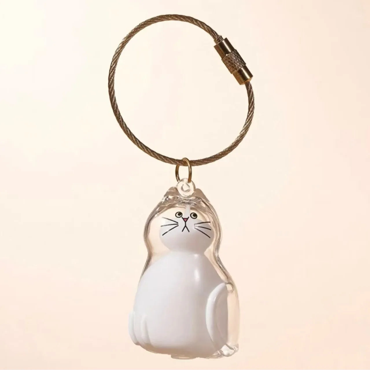 Cat Shaped Pet Hair Keepsake Keychain Charm Resin Dog Shaped Memorial Pendant Handmade DIY Pet Souvenir Keychain for Pet Lovers