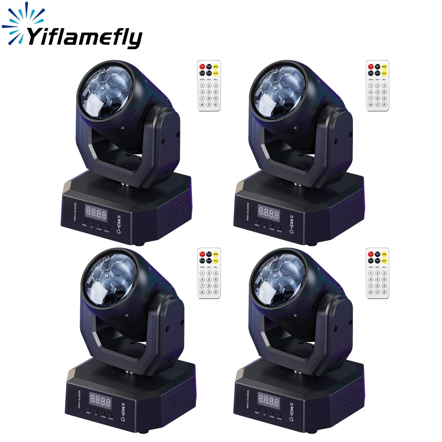 Yiflamefly 1/2/4Pcs Mini 30W Moving Head Beam Lights R/G/W/G/Y/Cyan LED Stage Lights With Magic Ball Effects For Party KTV Bar
