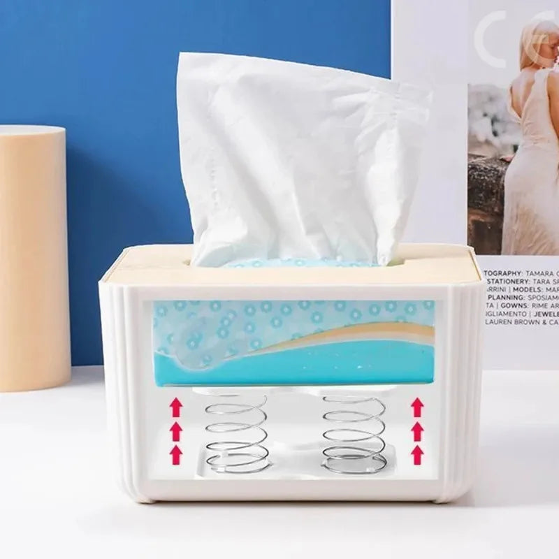 Automatic Tissue Box Tissue Dispenser Spring Tissue Holder Lifting Tissue Box Wet Tissue Box Double Spring Lifting Bracket