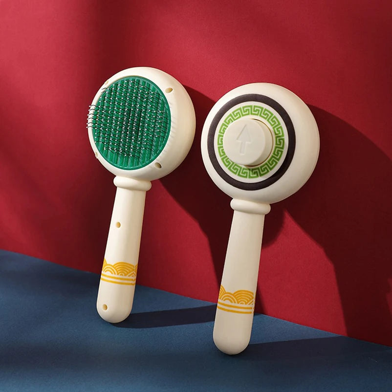 Chinese Style Trendy Pet Brush Cat Hair Removal Needle Comb Anti-Static Brush for Pet Grooming Tools