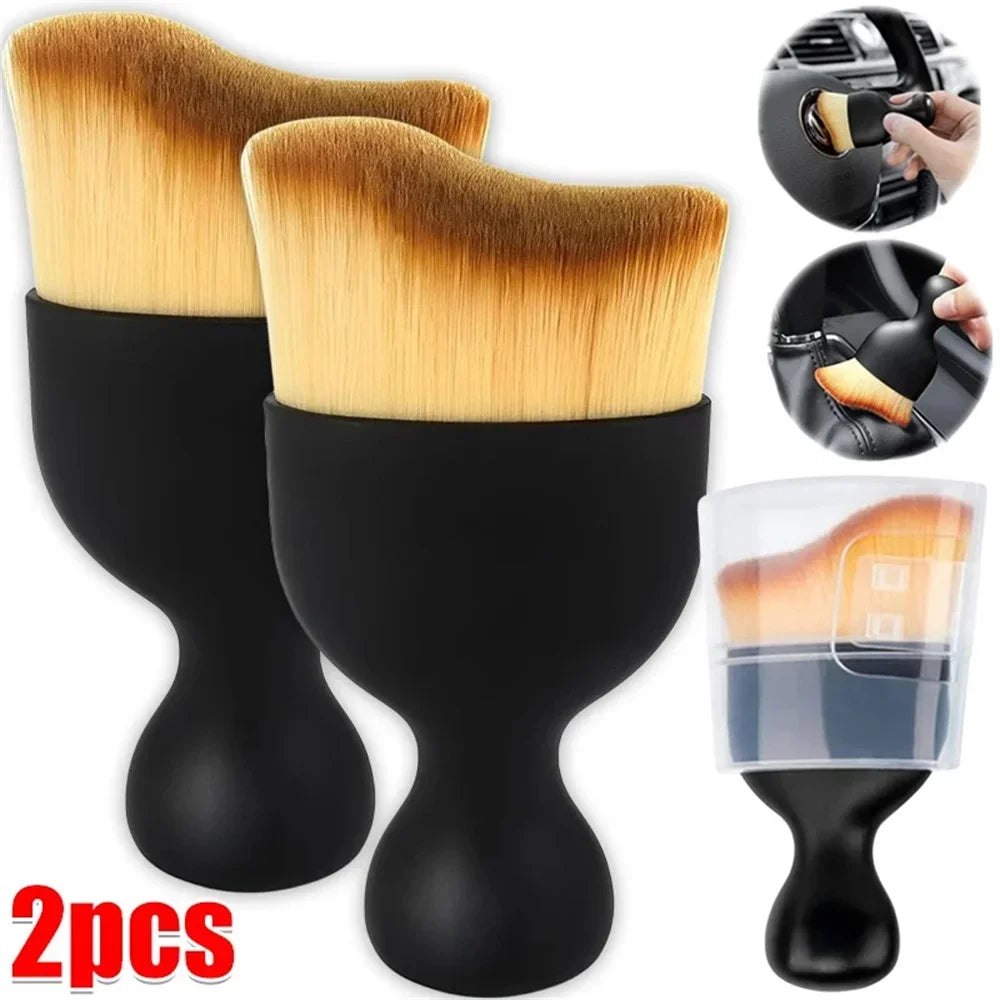 1/2pcs Car Interior Cleaning Brush Ultra Soft Curved Design Car Detailing Brush Cleaning Tools Car Gap Dust Sweeping Soft Brush