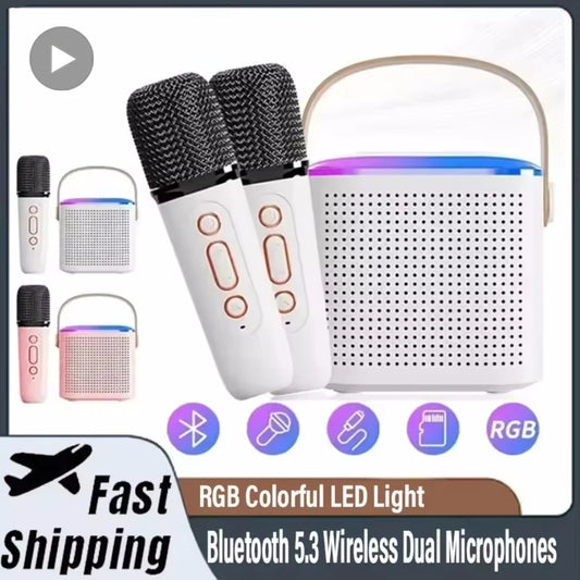 Karaoke Wireless Portable Bluetooth Speaker With Microphone Machine Mini Lamp Sound Box Music Small Caixa De Som Bocina Column