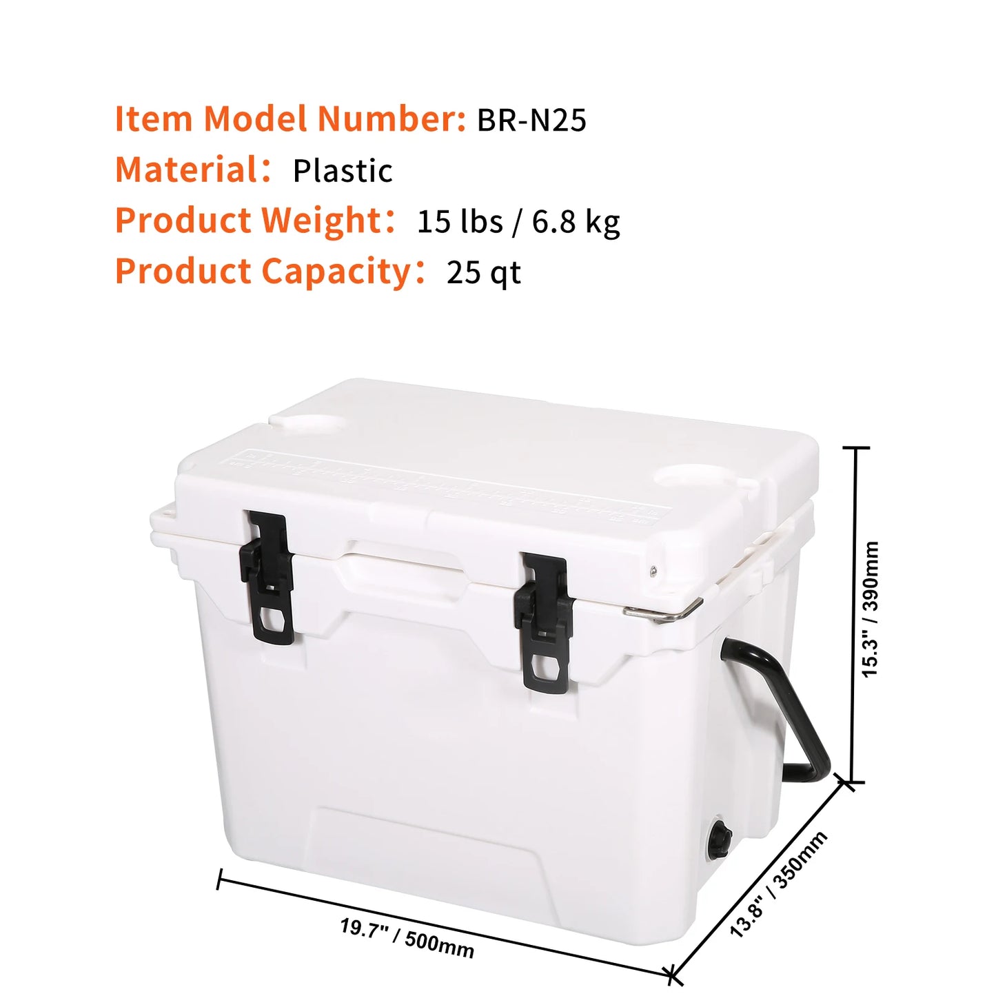 SucceBuy 25/33/45/52QT Portable Hard Cooler Fully Insulated Ice Chest Cooling Box Goods Basket for Beach Outdoor Camping Travel