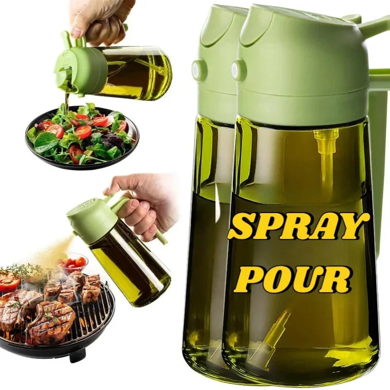 Oil Spray Bottle Oil Cruet Dispenser  Kitchen Items and Accessories 500ml Oil Spray for Cooking Plastics Spray Pour Camping BBQ
