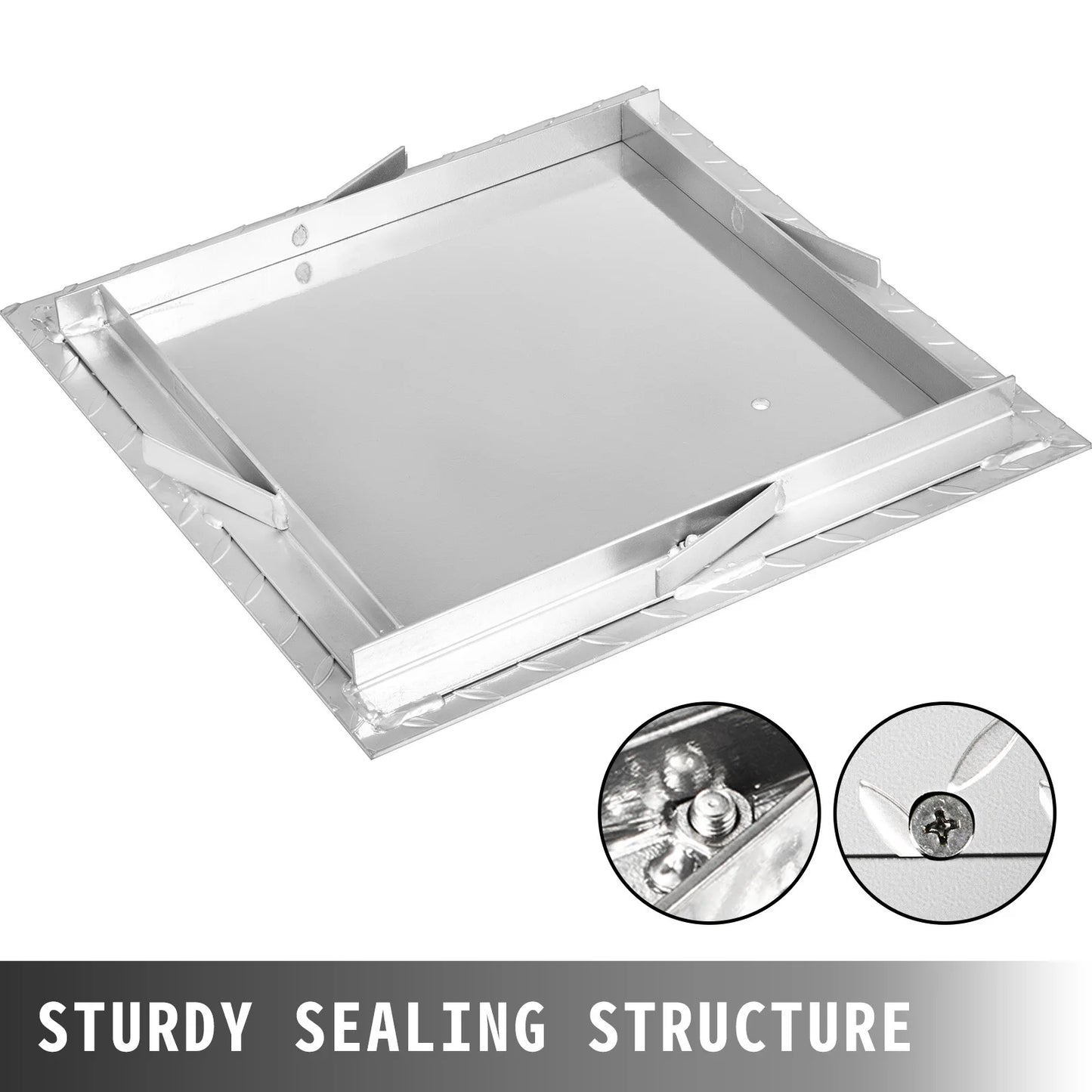 Succebuy 23.6" Recessed Manhole Cover ,Galvanized Steel Drain Cover ,Sealed Square Steel Man Hole Lid Inspection Access for Boat