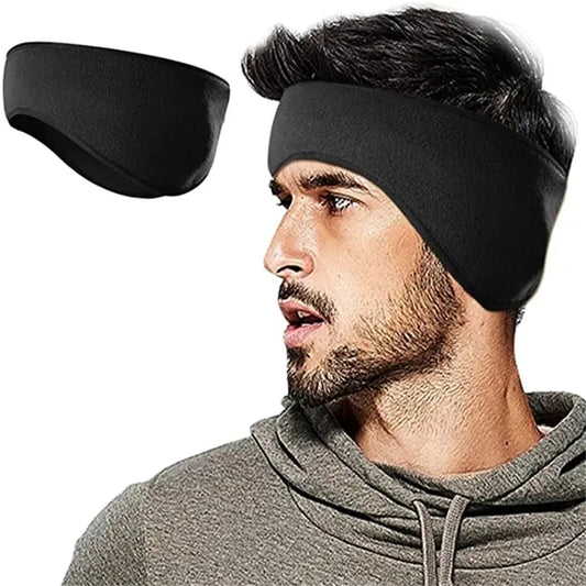 Winter Warmer Headband Breathable Windproof Sweatband Fleece Ear Cover Warmer Outdoor Sports Cycling Running Elastic Headwear
