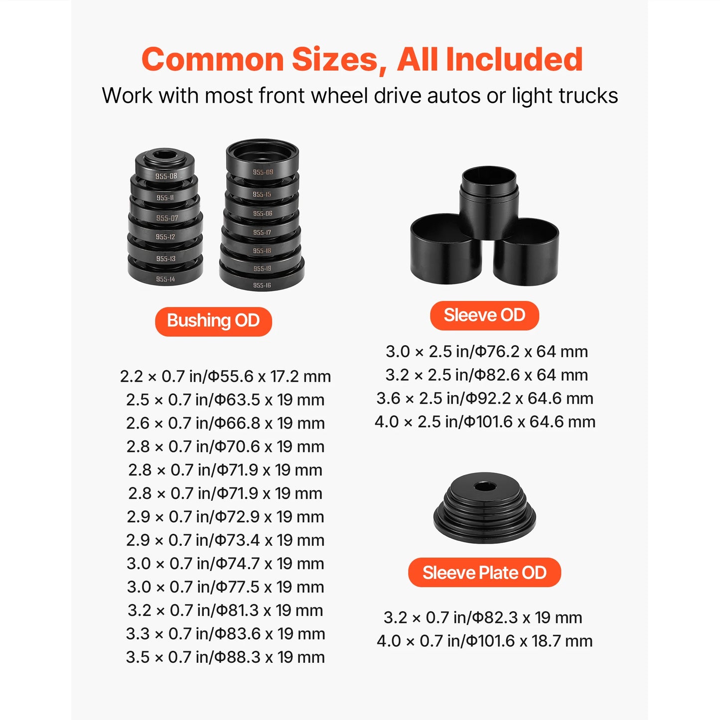SucceBuy Wheel Bearing Press Kit 23 PCS for Bearing Removal and Installation Wheel Bearing Tool with Screw Bushings Plates Case