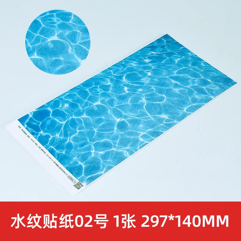 Realistic Water Effect Transparent PVC Film for Diorama Water Lake River Surface Hobby Model Scenery Sheets Pre-Cut Self-Adhesiv