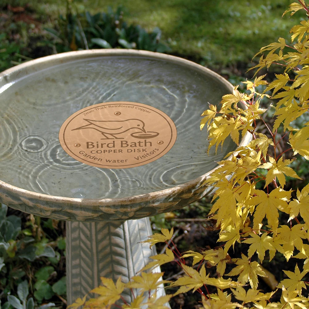 Bird Bath Copper Disk Triple-Point Support Copper Cleaning Disk Copper Bird Bath Purification Disk for Outdoor Birdbaths Bowl
