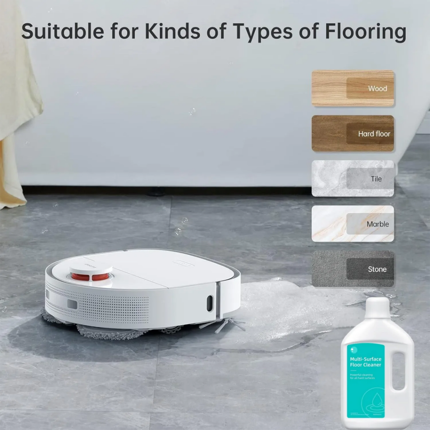 Floor Cleaning Solution Compatible with Matrix Series / Aqua10 Series/X Series / Aqua10 Series/L Series Robot Vacuum and Mop 1L