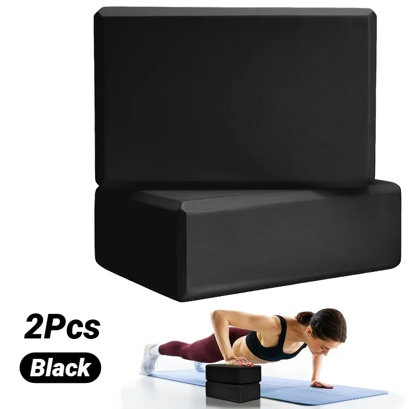 2Pcs Yoga Blocks Gym Foam Brick Pilates Training Exercise Fitness Bolster Pillow Cushion Stretching Body Shaping Building Cubes