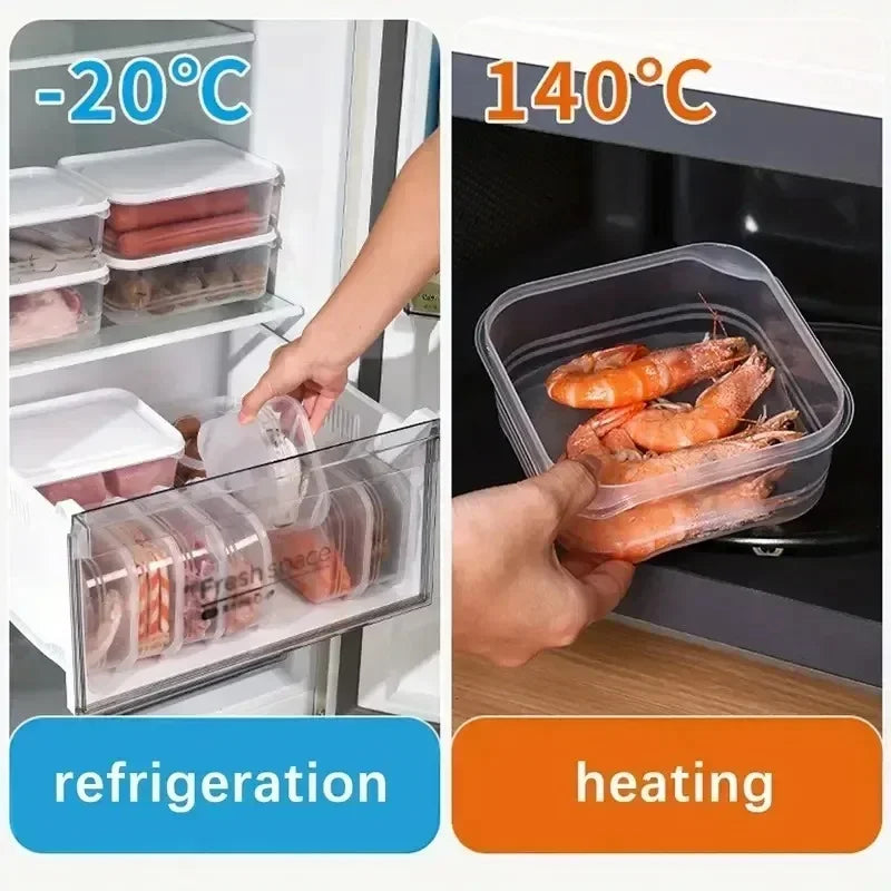 1/10PC Small Food Preservation Boxes Refrigerator Frozen Meat Vegetable Fresh-Keeping Box Transparent Kitchen Sealed 2030