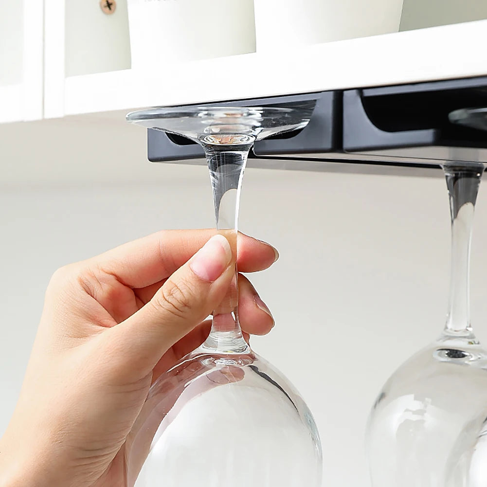 Wine Glass Holder Punch Free Plastic Stemware Rack Wine Glass Hanger for Kitchen Bar Restaurant