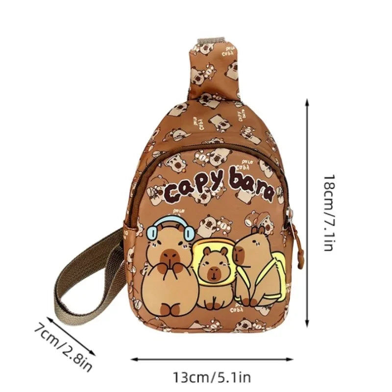 Cute Capybara Mini Shoulder Bag Cartoon Chest Bag Home Decor Messenger Coin Purse Kids Storage Bag Gift 크로스백 Free Shipping