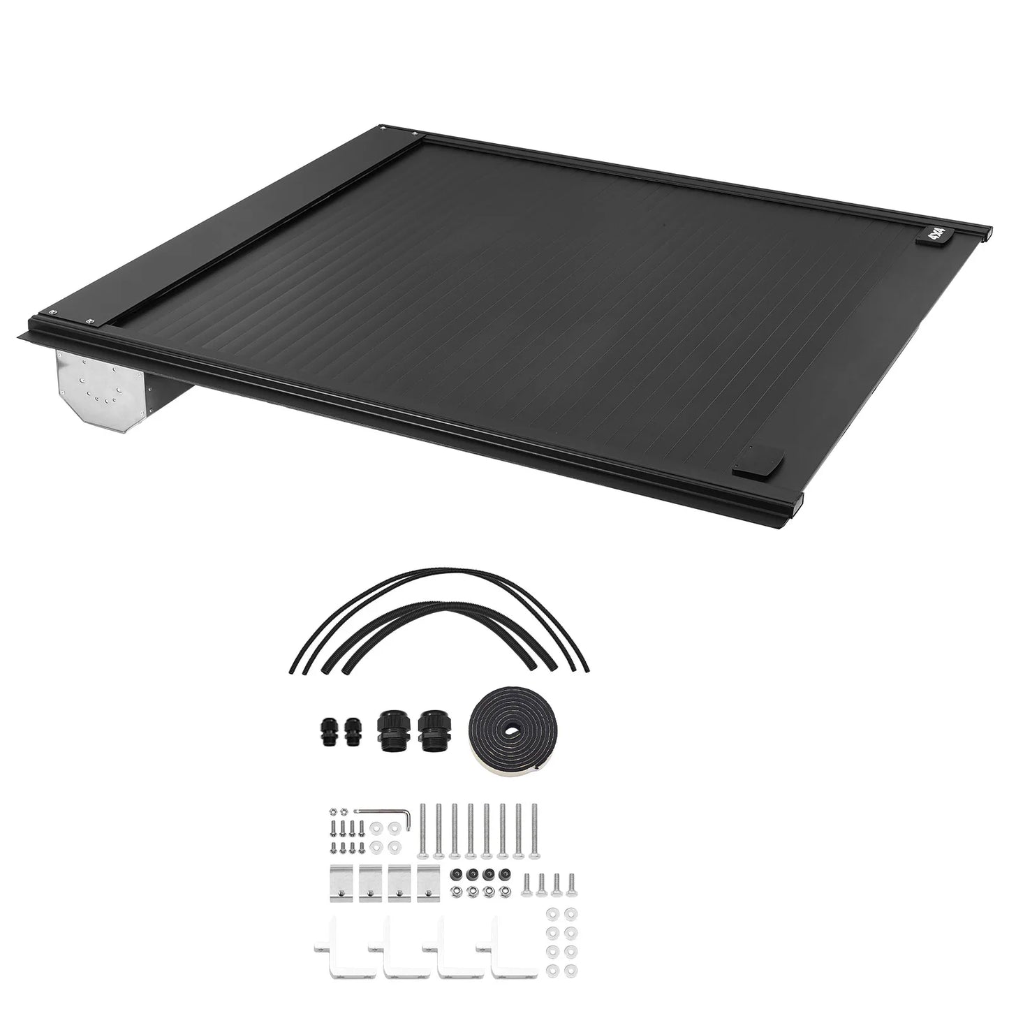 SucceBuy Retractable Tonneau Cover 5 7 FT Hard Cover with Built-in Drainage Pipe Double Lock T Slot for Dodge Ram 1500 Crew Cab