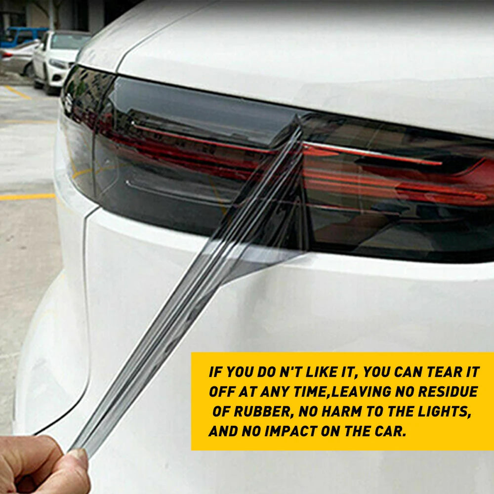 1Pcs 12inch *72inch Gloss Light Black Smoke Headlight Taillight Fog Light Tint Film Vinyl For Rear Window Windshield