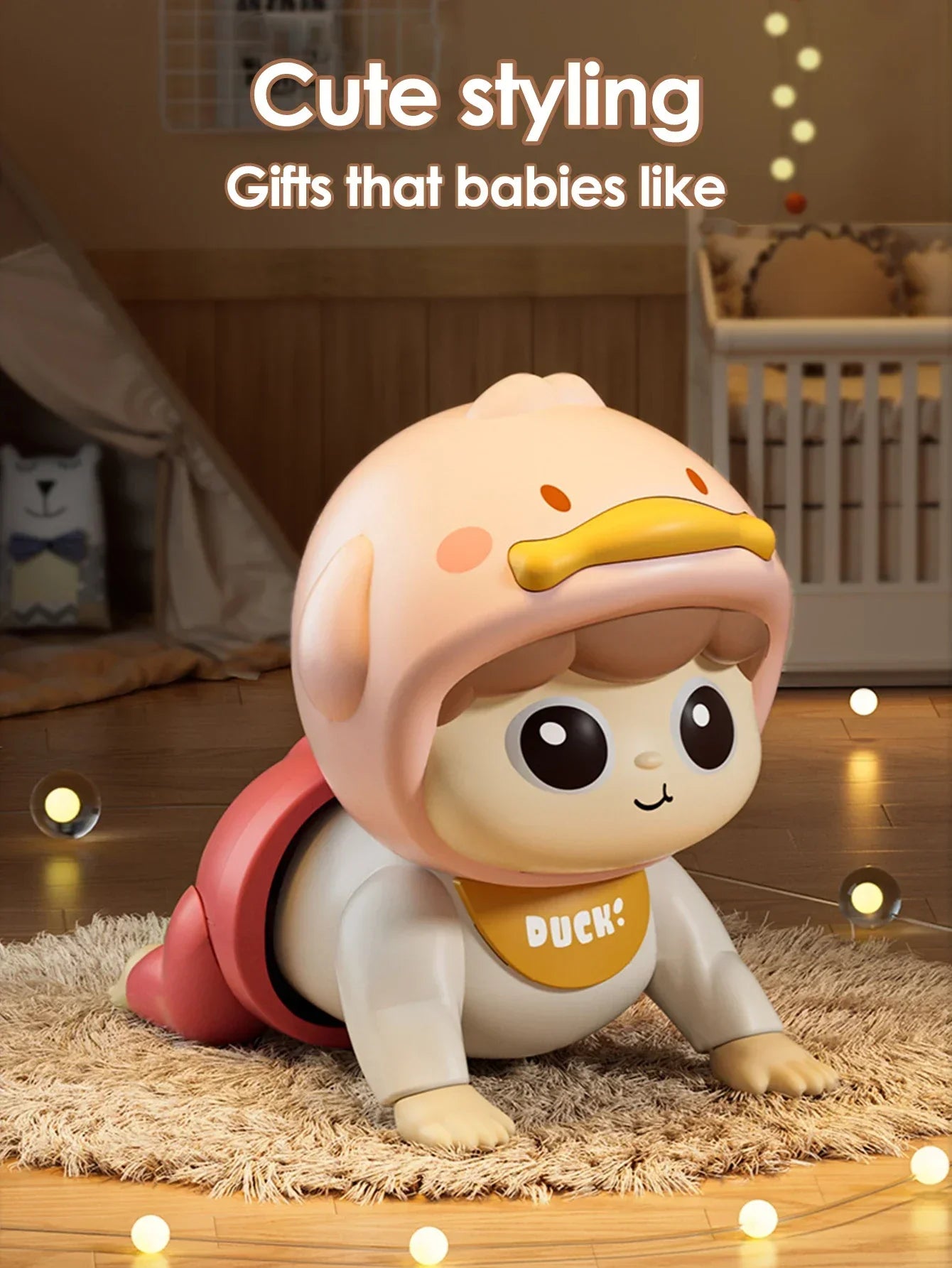 1Pcs Crawling Doll with Music Baby Toys, learn crawling guidance, head up training, puzzle early education Toy，baby gift