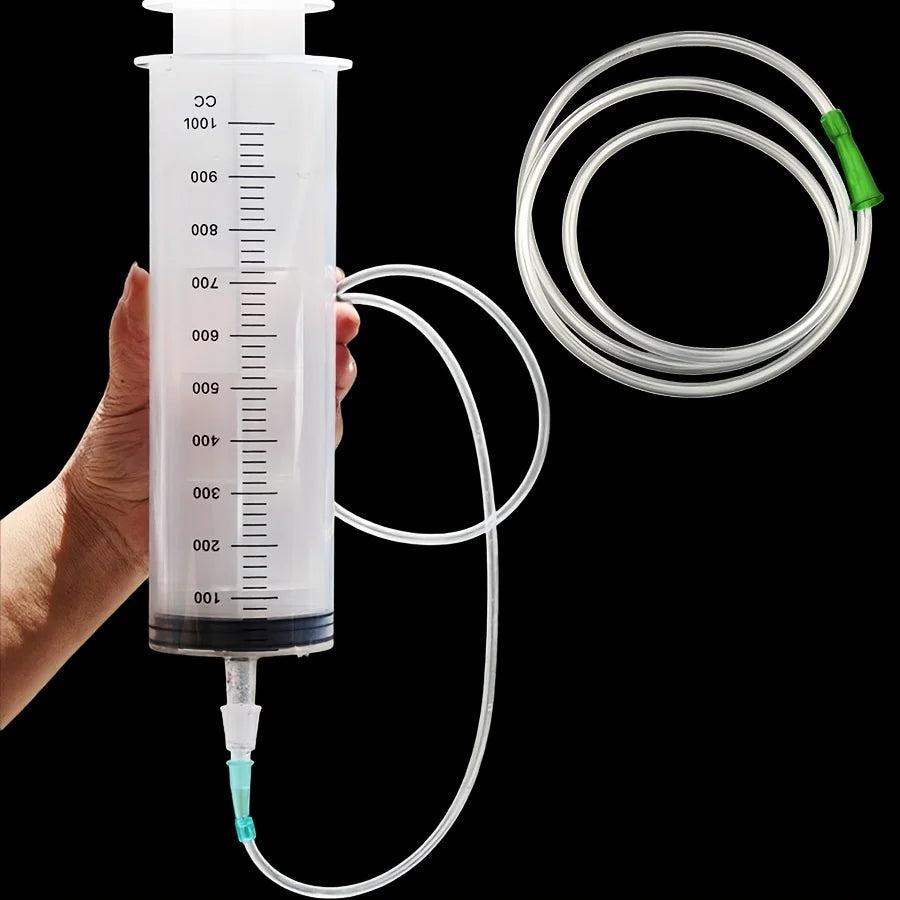 Set of 3Pcs Plastic Syringes, Capacity 1000ml 550ml 350ml 200ml 100ml 60ml 20ml 10ml, Suitable for Laboratory Dispensing Cartri