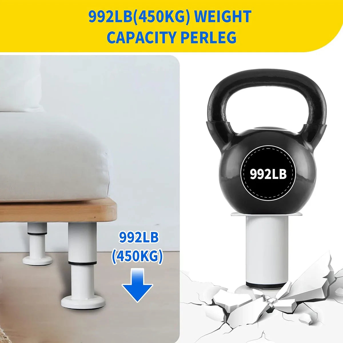 Adjustable Stainless Steel Furniture Legs Thickened Metal Replacement Legs with Screws for Cabinet Desk Table Chair Sofa Bed