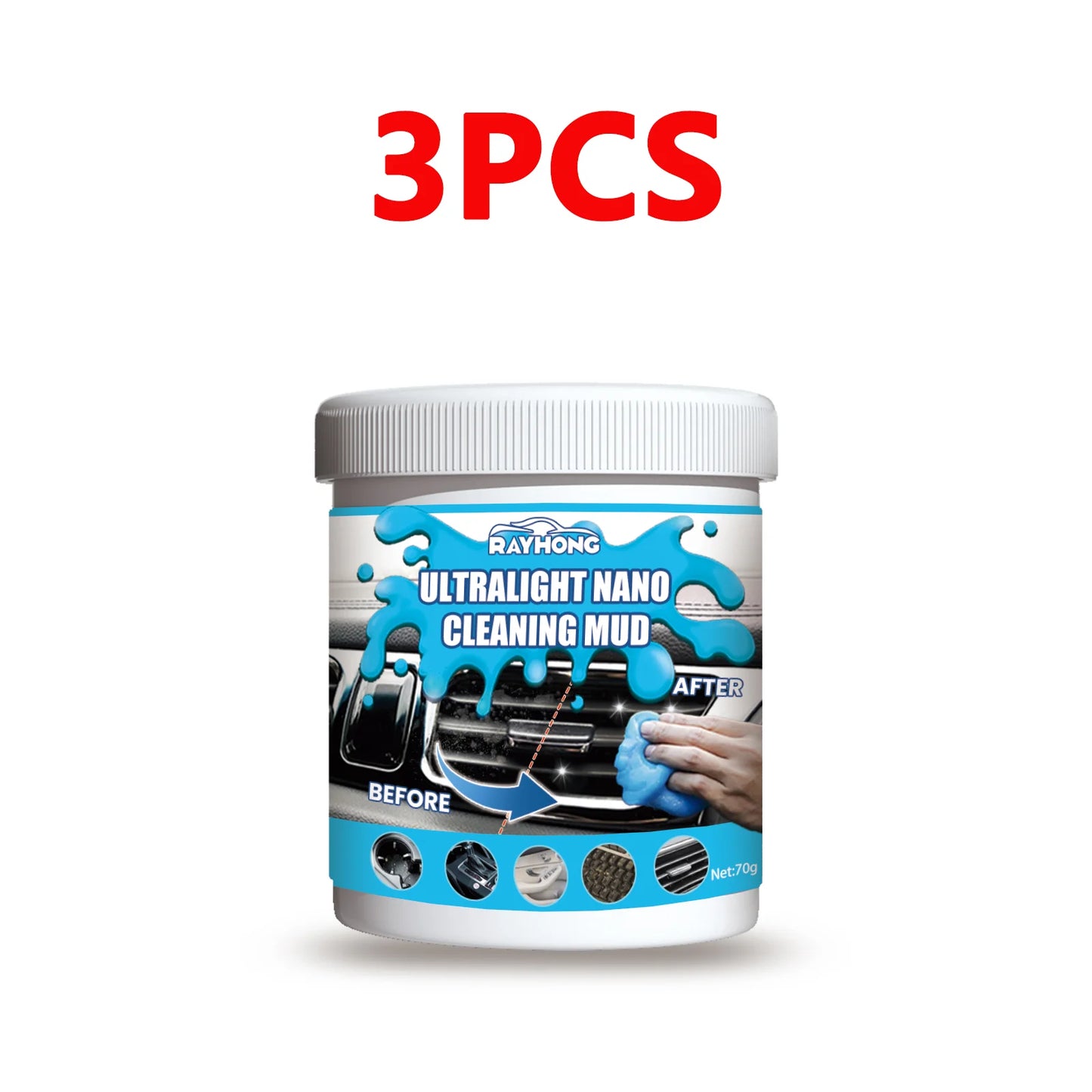 Super Car Cleaning Gel Multiuse Reusable Dirt Cleaner Gel Keyboard Laptop Auto Interior Dust Dirt Remover Gel Cleaning Tools 70g