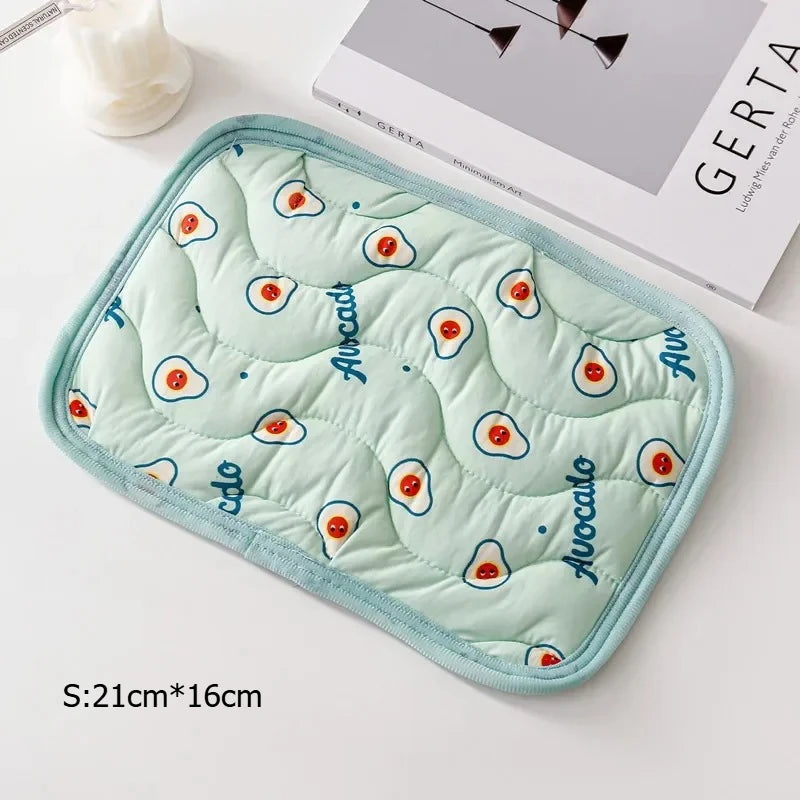 Hamster Kennel Mat Small Pet Cooler Mat Summer Ice Silk Cool Feeling Pet Mat Guinea Pig Chinchilla Rabbit Small Pet Cooling Mat