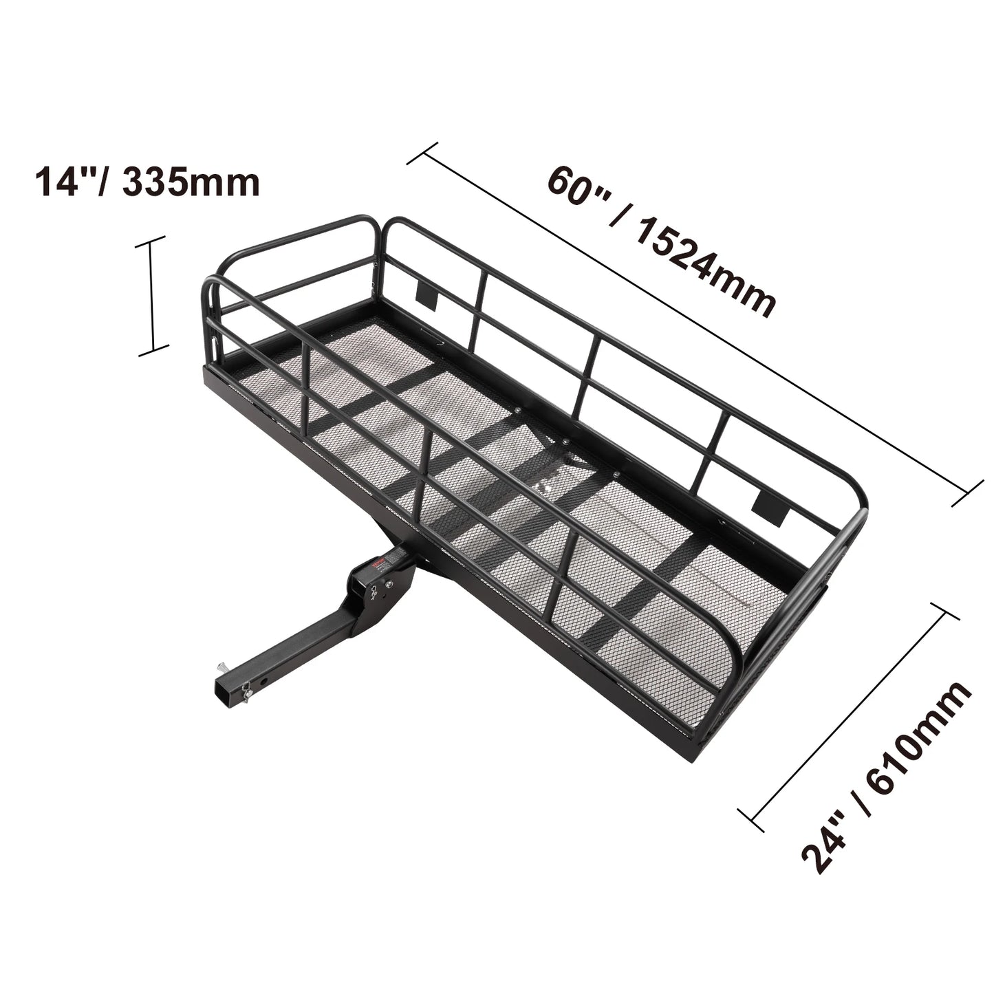 SucceBuy 47/53/60 in Hitch Cargo Carrier 400/500lb Capacity Trailer Hitch Mount Aluminum Cargo Basket for Truck Pickup Camping