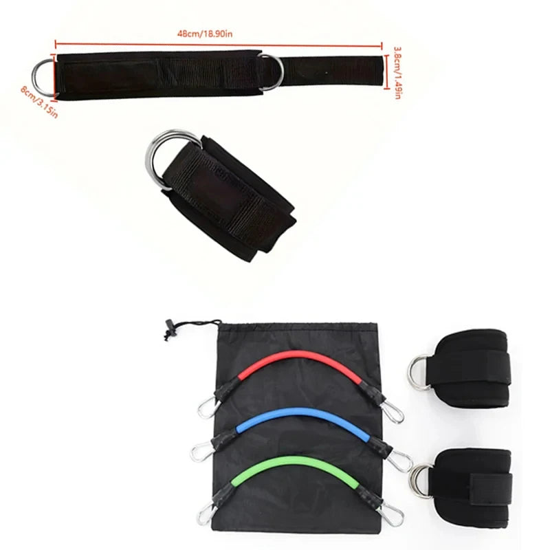 6-Piece Leg Resistance Band Set for Hip Strength Training, Running, Fitness, Ankle Resistance Bands