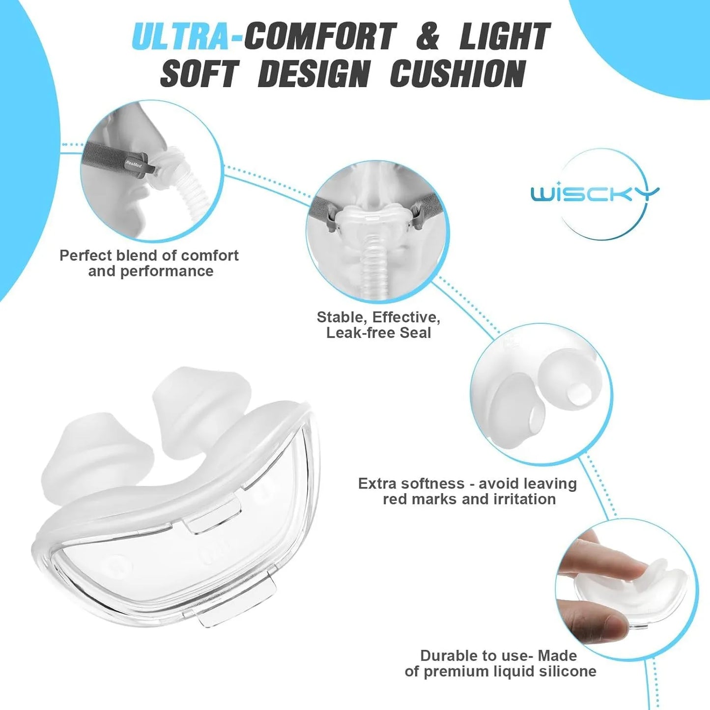 P10 Nasal Pillow is suitable for ResMed AirFit P10 nasal pillow replacement pad silicone soft cushion CPAP mask.