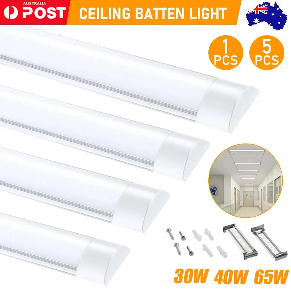 1-5pcs LED Slim Ceiling Batten Tube Light 90CM 120CM Linear Fluro Fluorescent