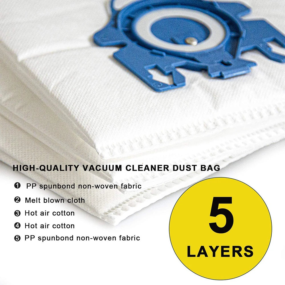 12x Vacuum Cleaner Bags For Miele FJM Hyclean 3D GN C2 C3 S2 S5 S8 S5211 S5210