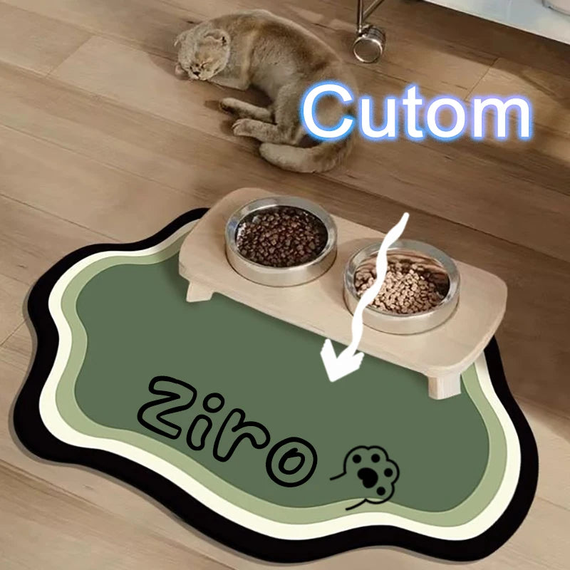  Custom Pet Feeding Mat Cute Shape Dog Diatom Mud Floor Mat Non-Slip Waterproof Home Decoration Dog Feeding Pad