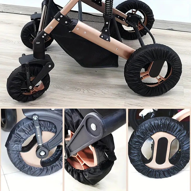 4Pcs/set Baby Stroller Wheel Cover Dustproof Wheelchair Tire Protector Infant Pushchair Pram Wheel Anti-Dirty Case Acce\']0