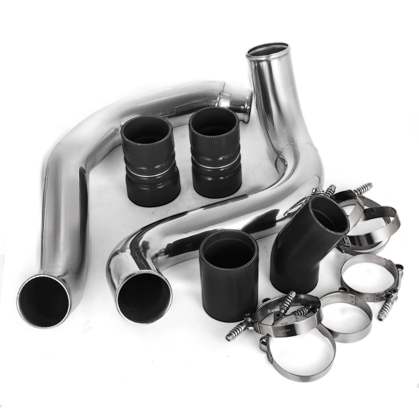 SucceBuy Red/Silver Silicone Turbo Intercooler Pipe Boot Kit CAC Tubes Piping Boost Hoses Kits for 03-07 Ford 6.0L Powerstroke