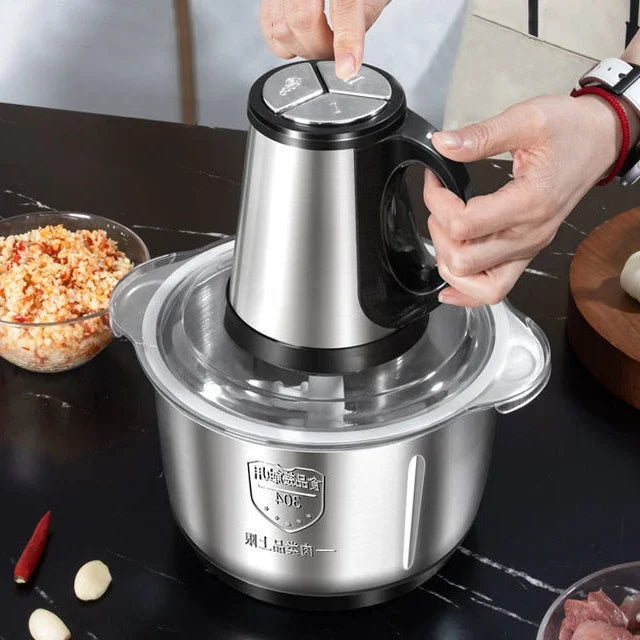 Hot Sale 5L Stainless Steel Electric Food Grinder EU Standard Multifunctional Meat Vegetable Chopper Household Kitchen Processor