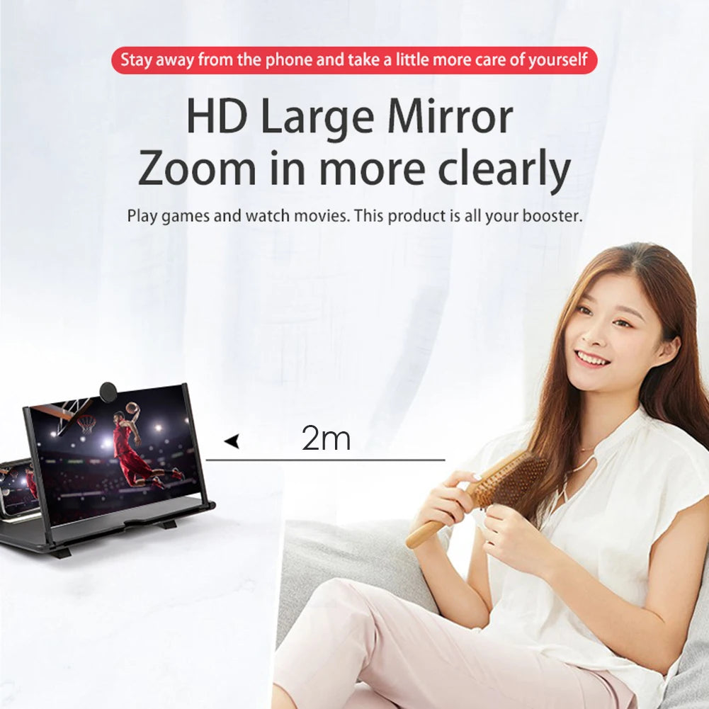 Foldable Holder Stand Video Amplifier Portable 3D Phone Screen Amplifier Mobile Display Enlarged Magnifier Expander